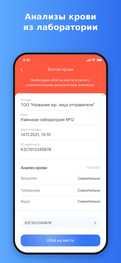 Малдерек — Анализ крови